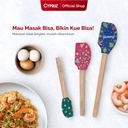 Cypruz Silicone Utensil Set Bergambar: Spatula 3pcs SPRING