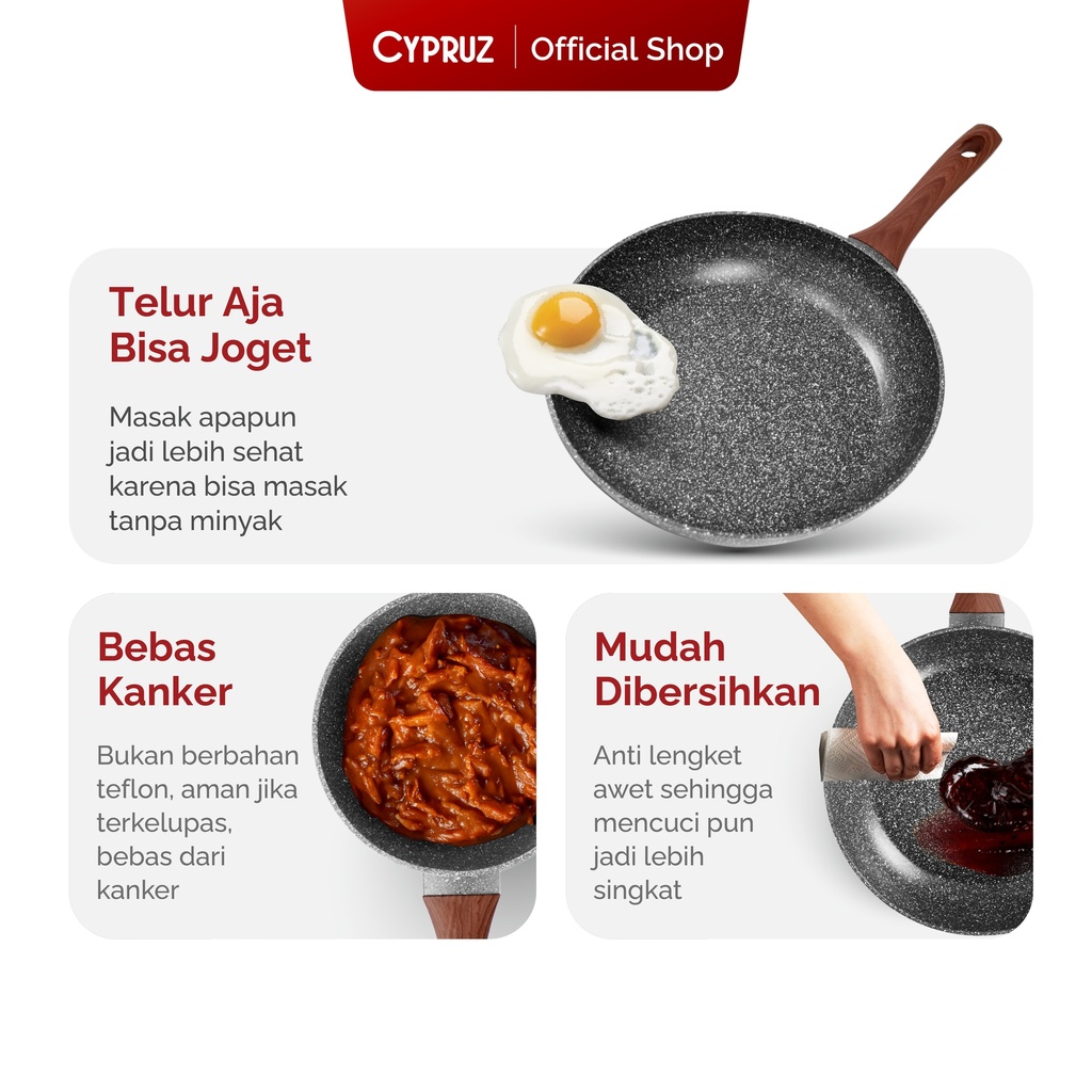 Cypruz MARBLE Cookware Set: COMPLETE 7pcs 6X1