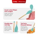 Cypruz Utensil Gagang Kayu Kepala Silicone Round Spatula