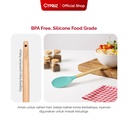 Cypruz Utensil Gagang Kayu Kepala Silicone Round Spatula