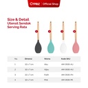 Cypruz Utensil Gagang Kayu Kepala Silicone Round Spatula