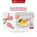 Cypruz Utensil Gagang Kayu Kepala Silicone Spatula
