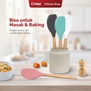 Cypruz Utensil Gagang Kayu Kepala Silicone Spatula