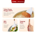 Cypruz Utensil Gagang Kayu Kepala Silicone Solid Turner