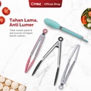Cypruz Utensil Gagang Stainless Kepala Silicone Tongs