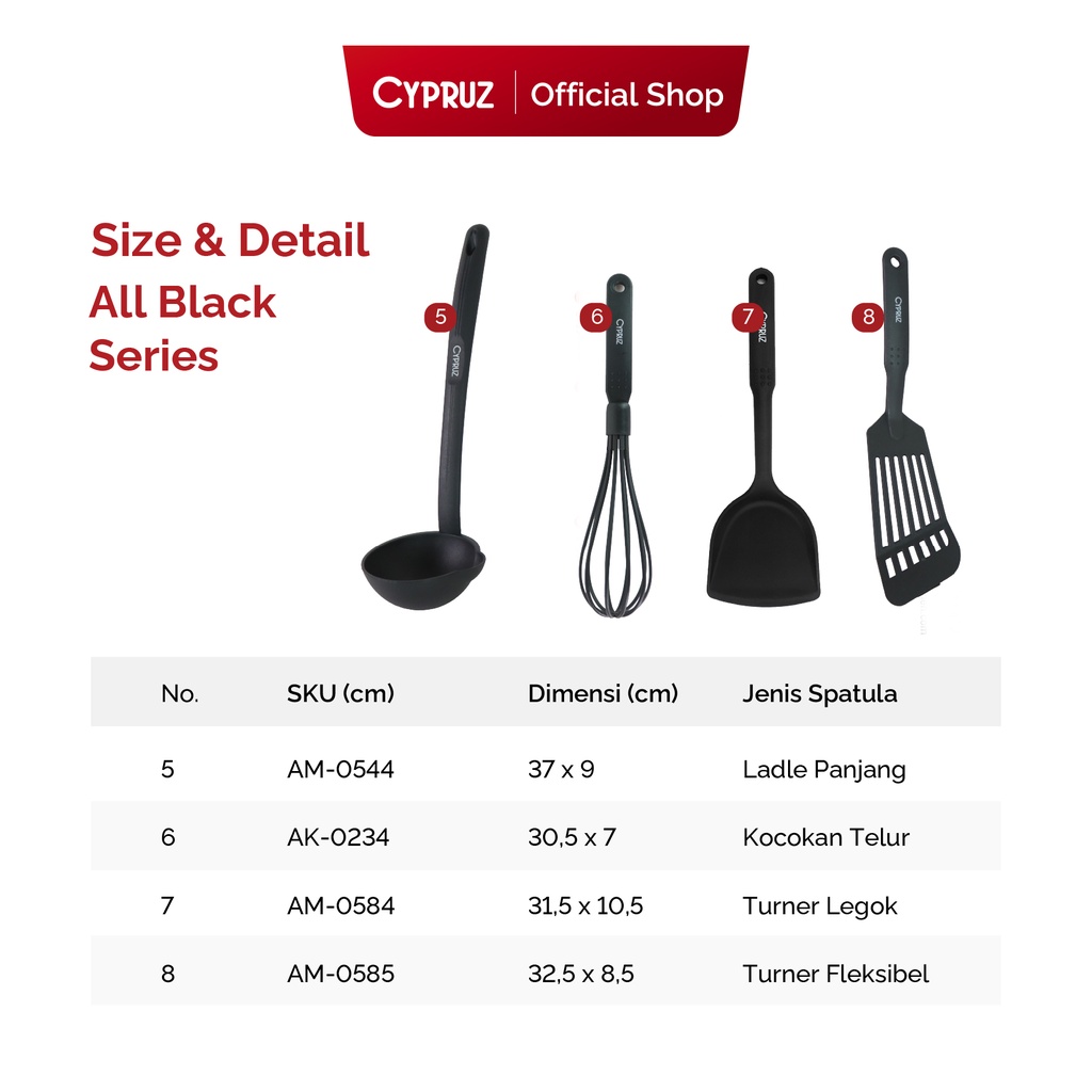 Cypruz Utensil All Black Series: Turner LEGOK 24/144X1