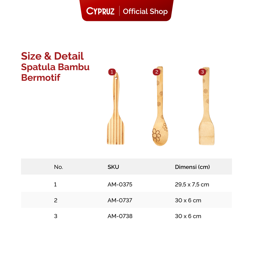 Cypruz Ladle Bambu BERMOTIF 30x6cm 25/200X1