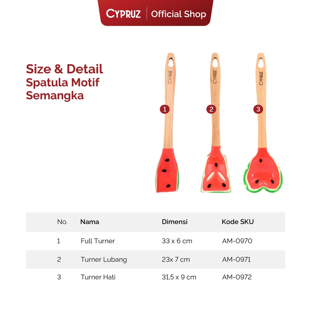 Cypruz Utensil Semangka Series: Turner Full 12/96X1