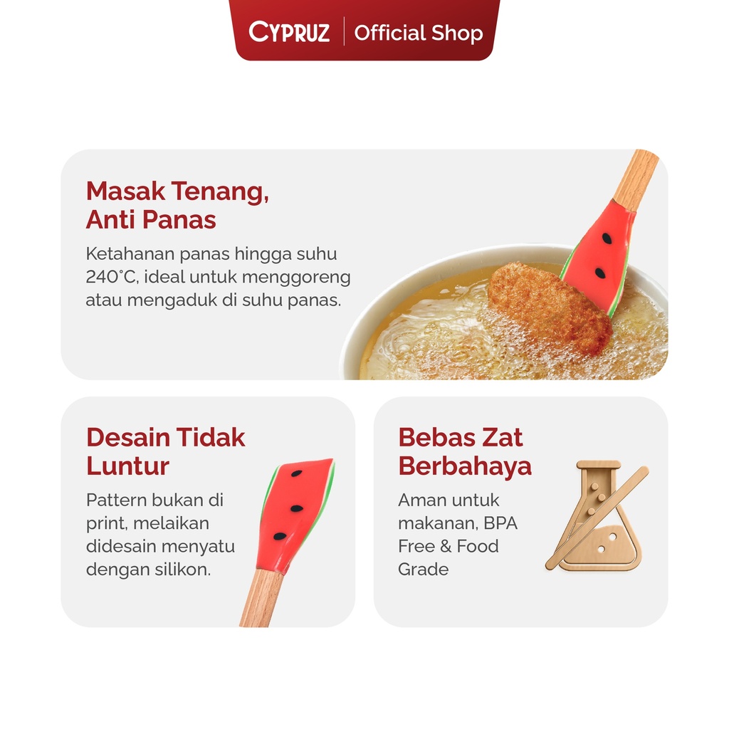 Cypruz Utensil Semangka Series: Spatula Lengkung 12/96X1