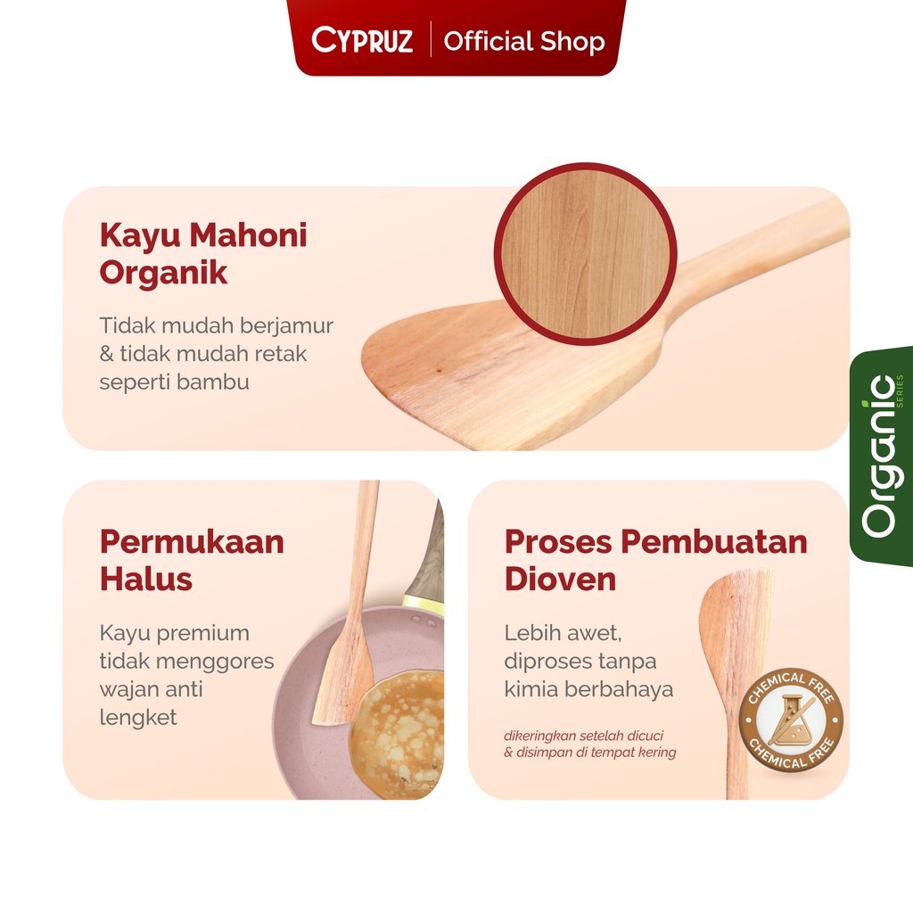 Cypruz Wood Series Mahoni Turner Kotak Lancip