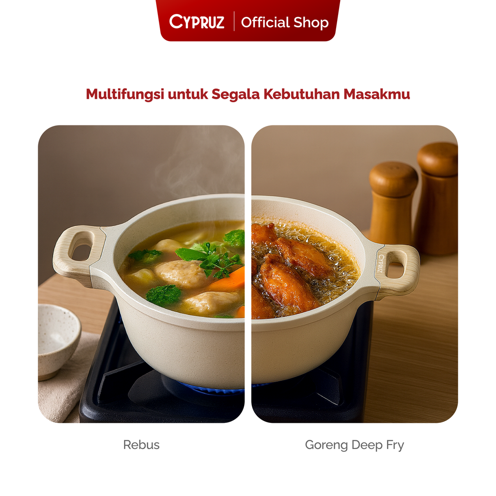 Cypruz WHITE Granite Die Cast Panci 20cm 6X1