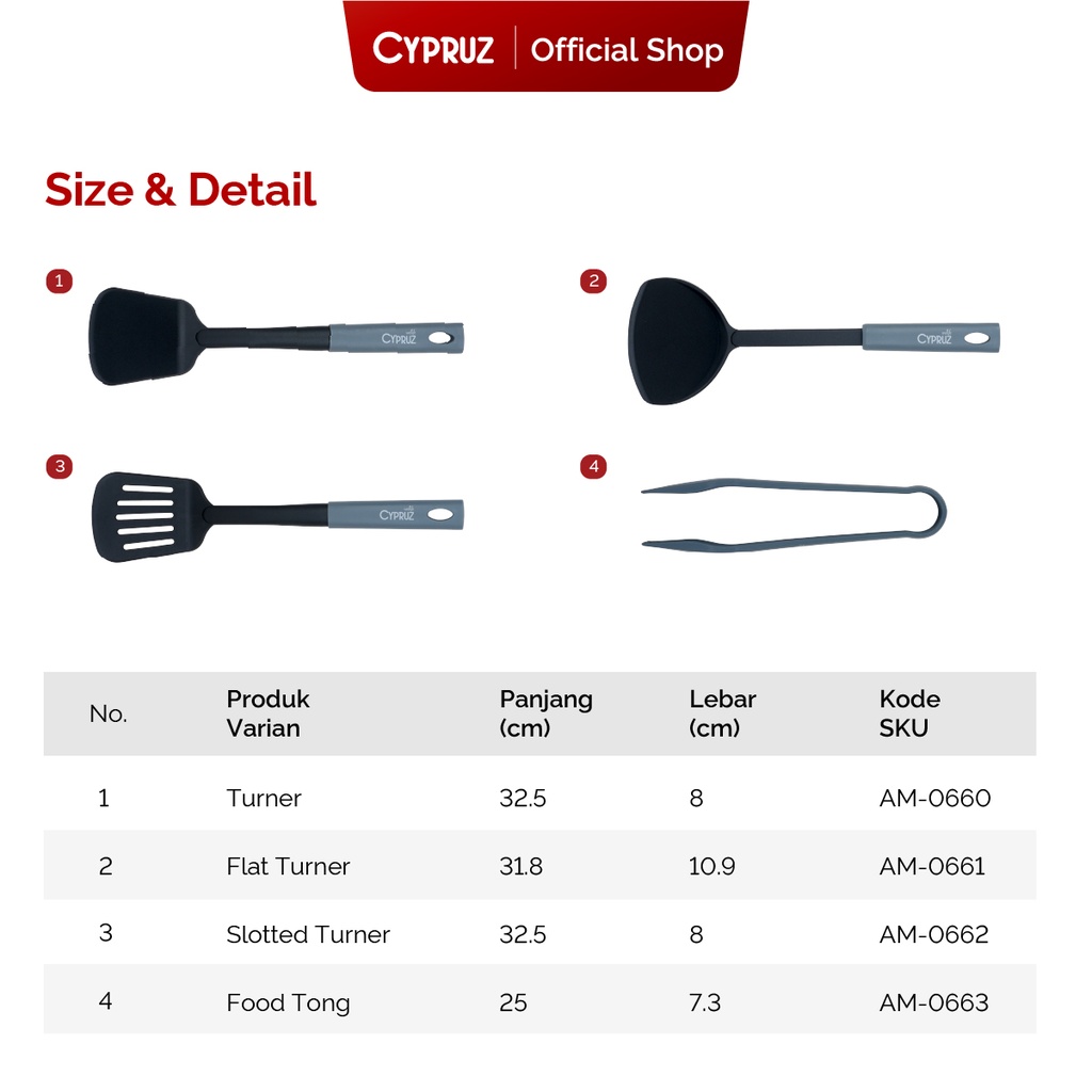 Cypruz Utensil Nylon Series: Slotted Spoon 31.3x6.5cm 96X1