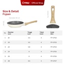 White Granite Series Gagang Coklat Kayu Fry Pan
