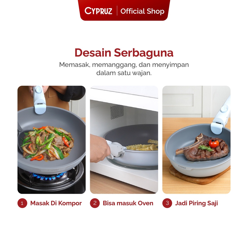 Cypruz Detachable Pan Set: 3in1 Pan 8X1 