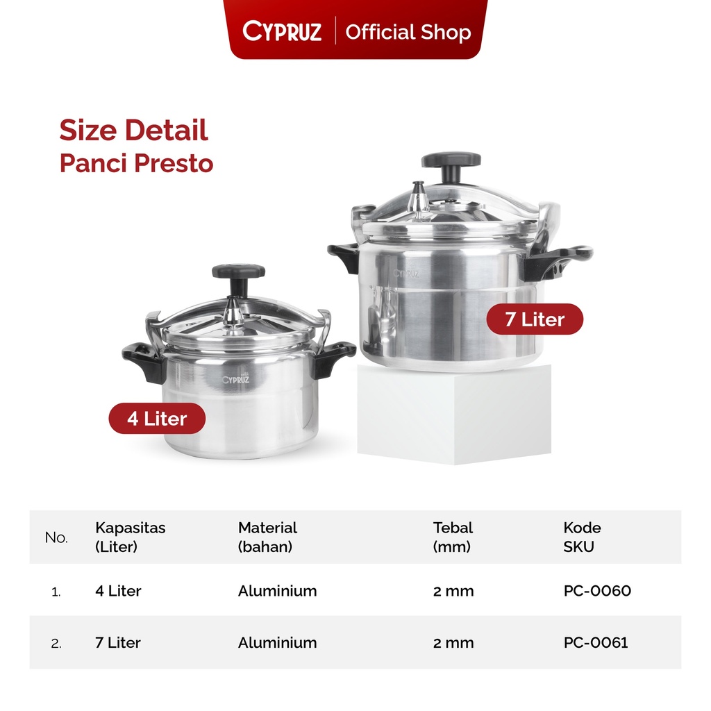 Cypruz Pressure Cooker  24cm 1X1
