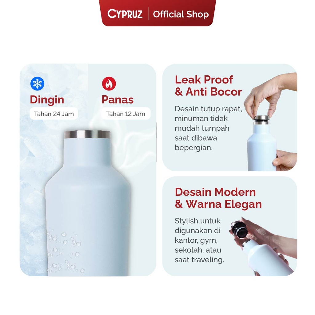 Cypruz Botol Minum Stainless Autumn Series 500 ml Tahan Panas dan Dingin 24 Jam