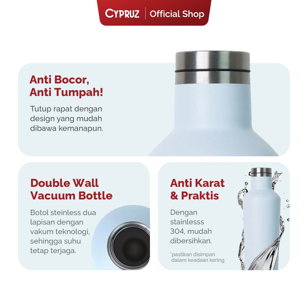 Cypruz Botol Minum Stainless Autumn Series 500 ml Tahan Panas dan Dingin 24 Jam