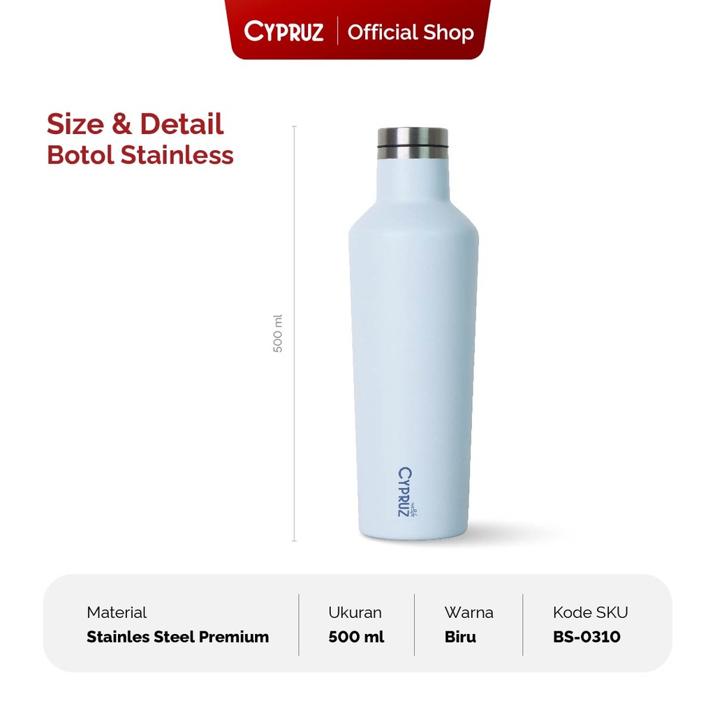 Cypruz Botol Minum Stainless Autumn Series 500 ml Tahan Panas dan Dingin 24 Jam
