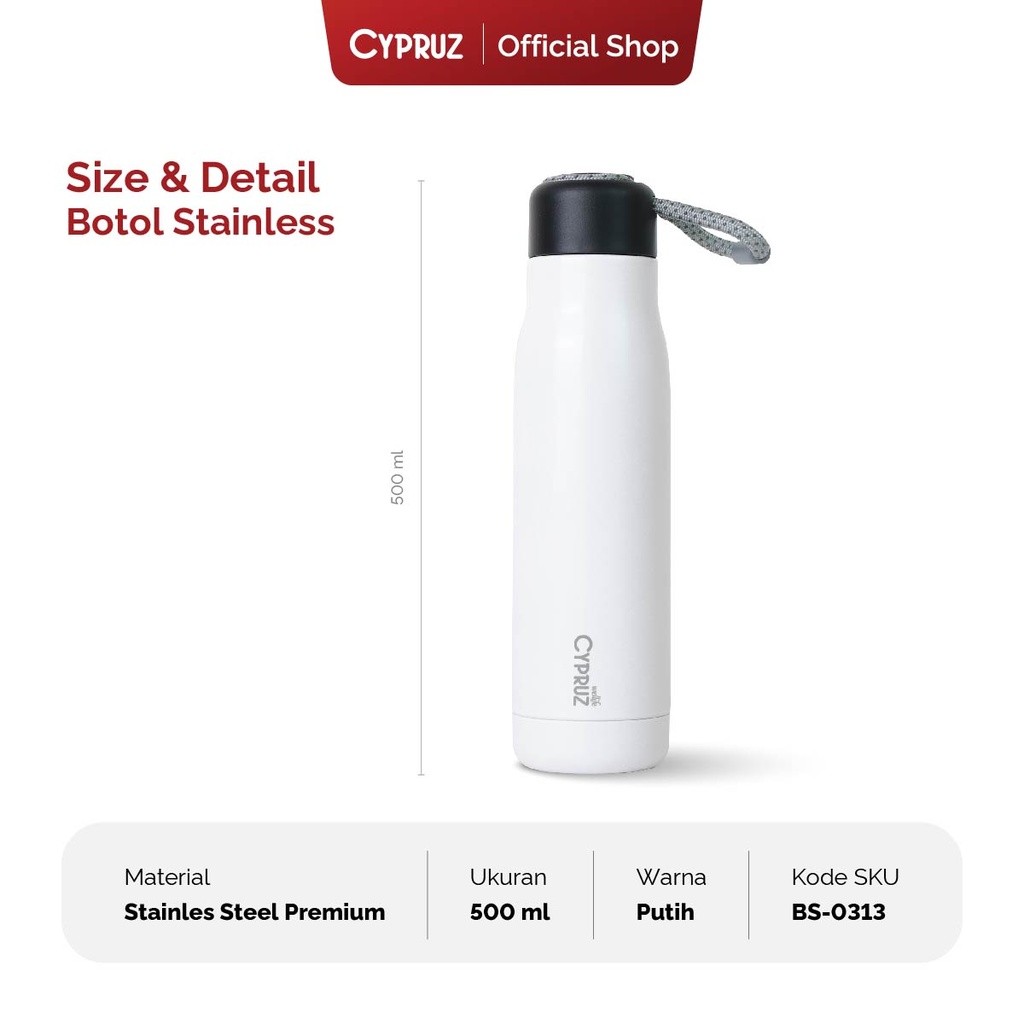 Cypruz Botol Minum Tumbler Stainless Summer Series Tahan Panas dan Dingin 48 Jam 500 ML