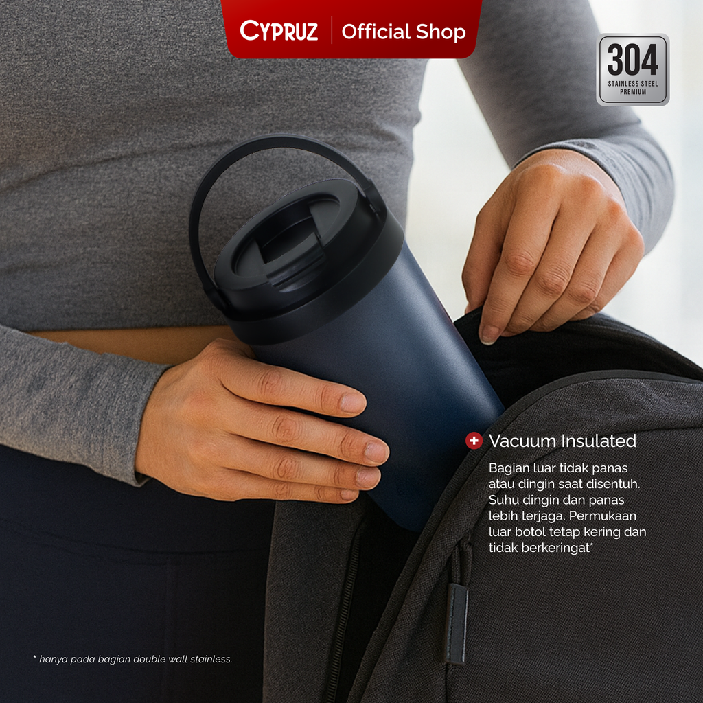 Cypruz Botol Minum Tumbler Stainless Spring Series Tahan Panas dan Dingin 450 ml