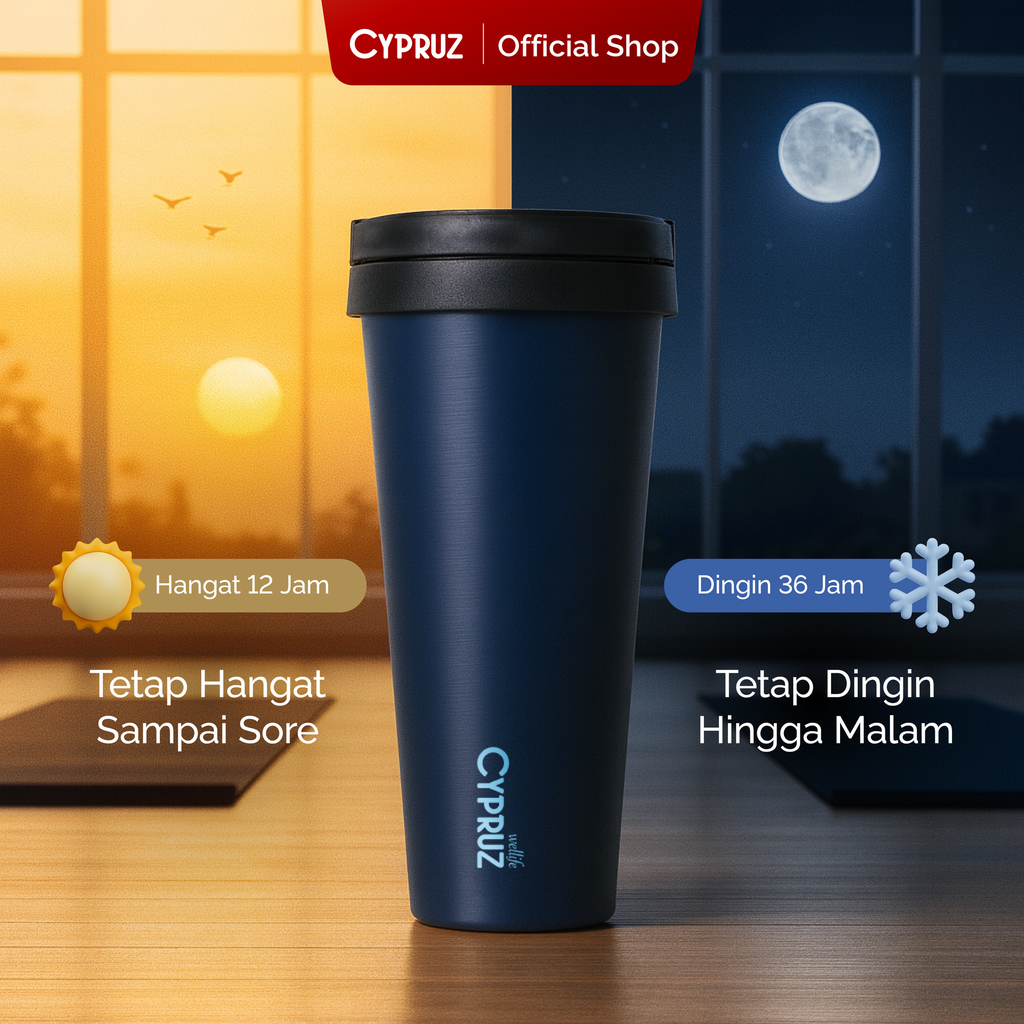 Cypruz Botol Minum Tumbler Stainless Spring Series Tahan Panas dan Dingin 450 ml