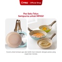 Cypruz Pastel Series Wood Handle Fry Pan Spiral Bottom