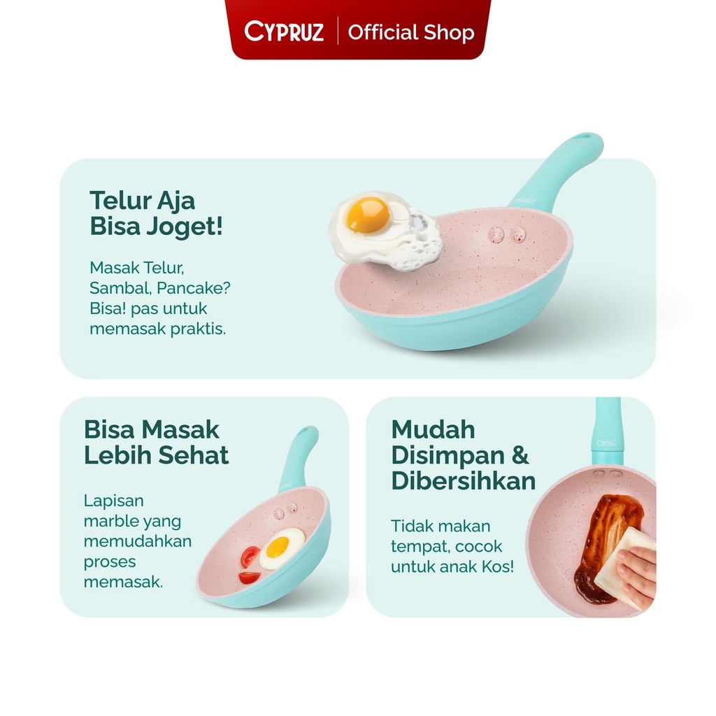 Cypruz Mini Pastel Series Forged Color Handle Fry Pan