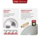 Cypruz White Die Cast 32cm Wok +Steamer+1pc Long Handle and Low Pressure Knob 6X1