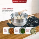 Cypruz White Die Cast 32cm Wok +Steamer+1pc Long Handle and Low Pressure Knob 6X1