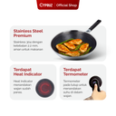 Cypruz Anti Scratch 304 Stainless Wok 32cm 6X1