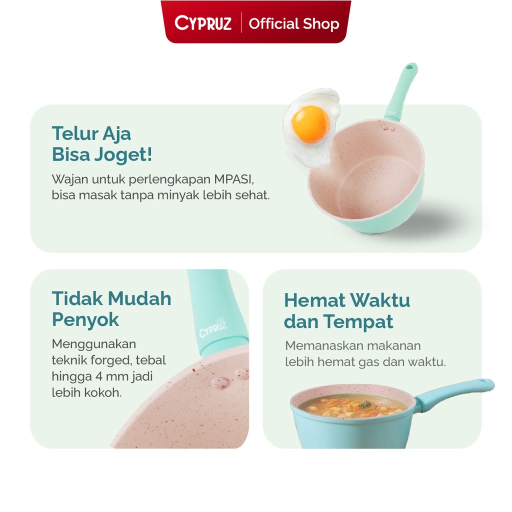 Cypruz Mini Pastel Series Forged Color Handle Sauce Pan