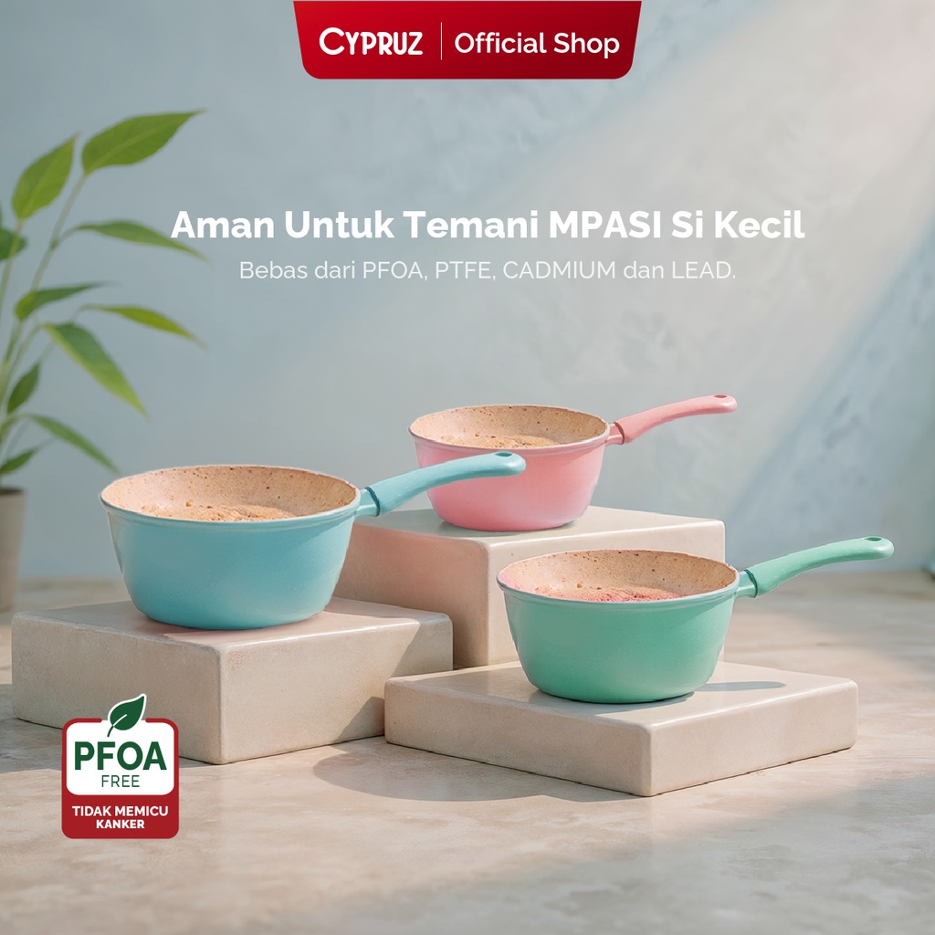 Cypruz Mini Pastel Series Forged Color Handle Sauce Pan