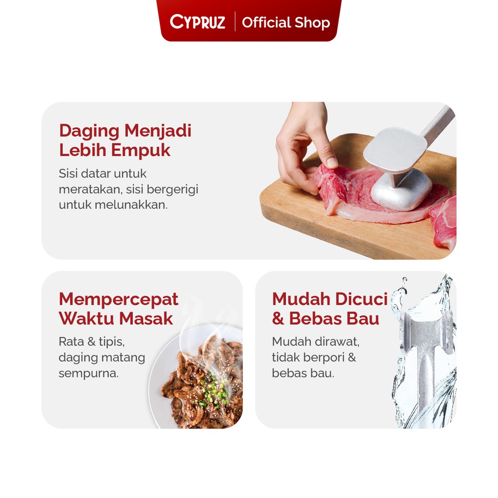 Cypruz Palu Daging Aluminium