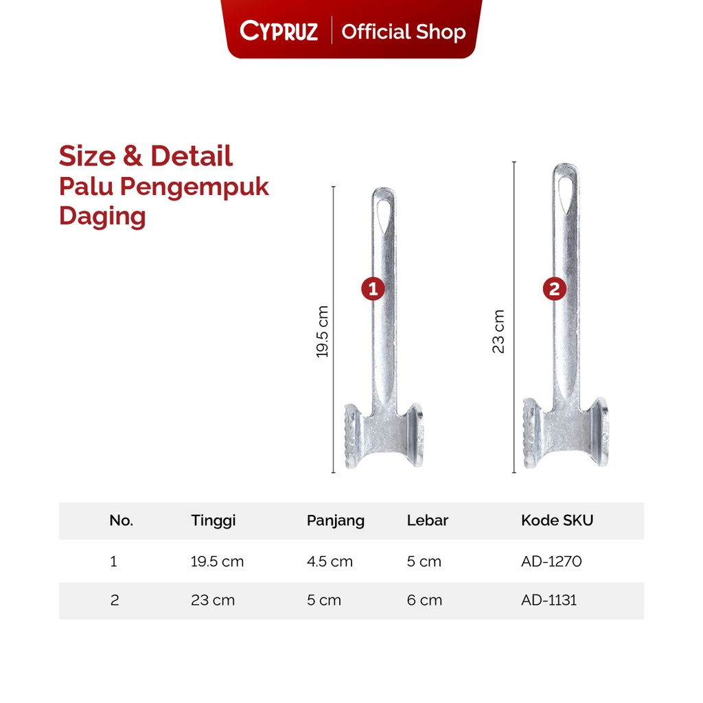 Cypruz Palu Daging Aluminium