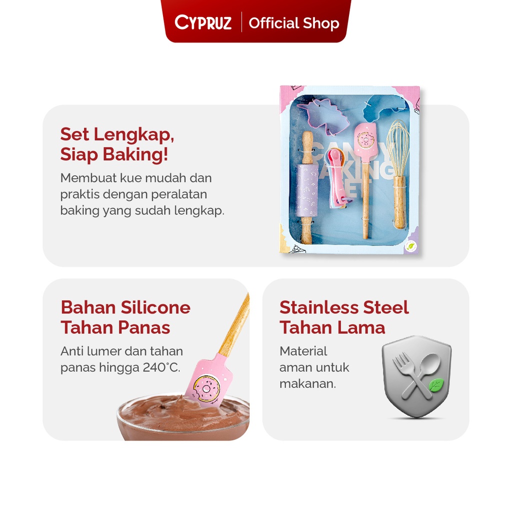 Cypruz Silicone Utensil Set CANDY: 10pcs