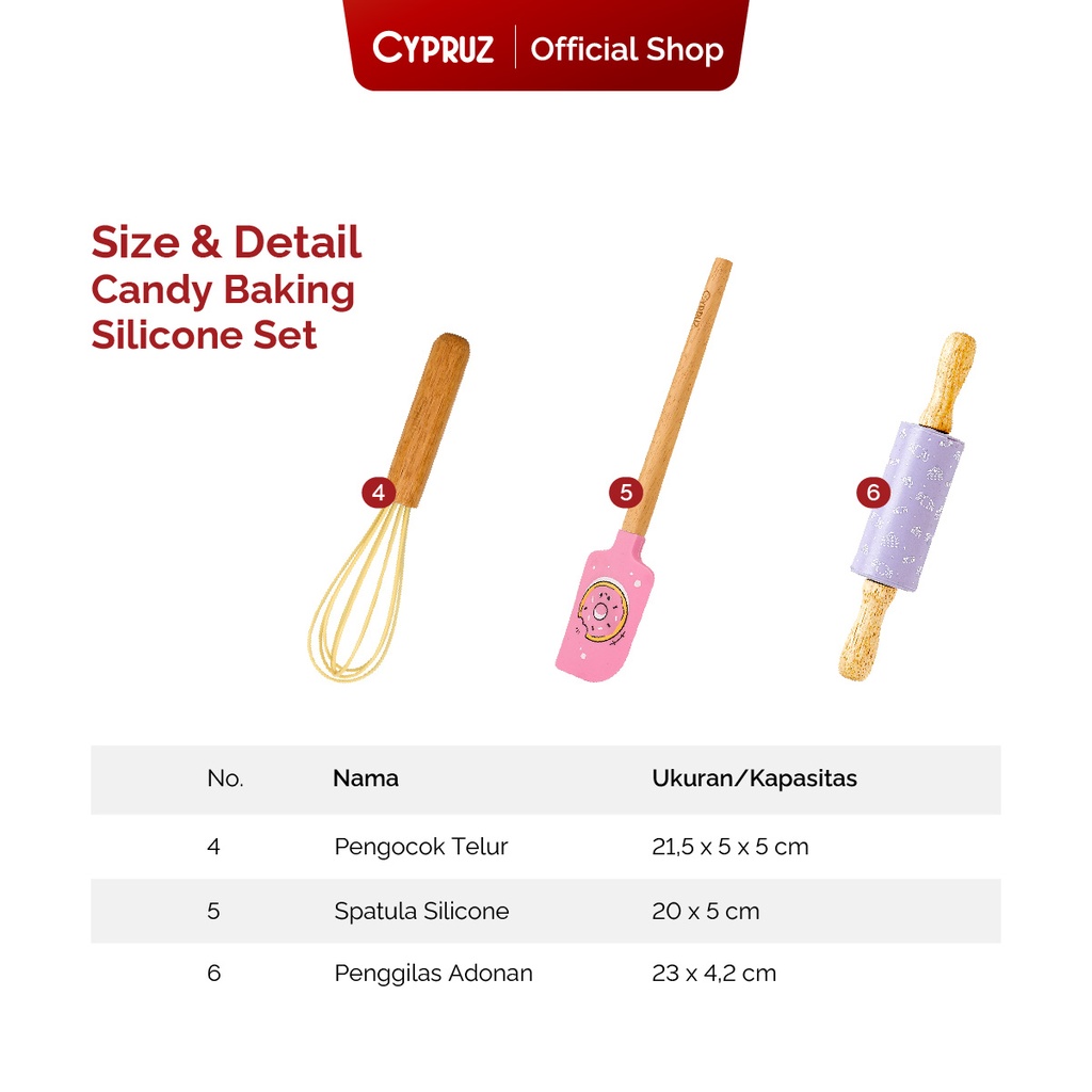 Cypruz Silicone Utensil Set CANDY: 10pcs