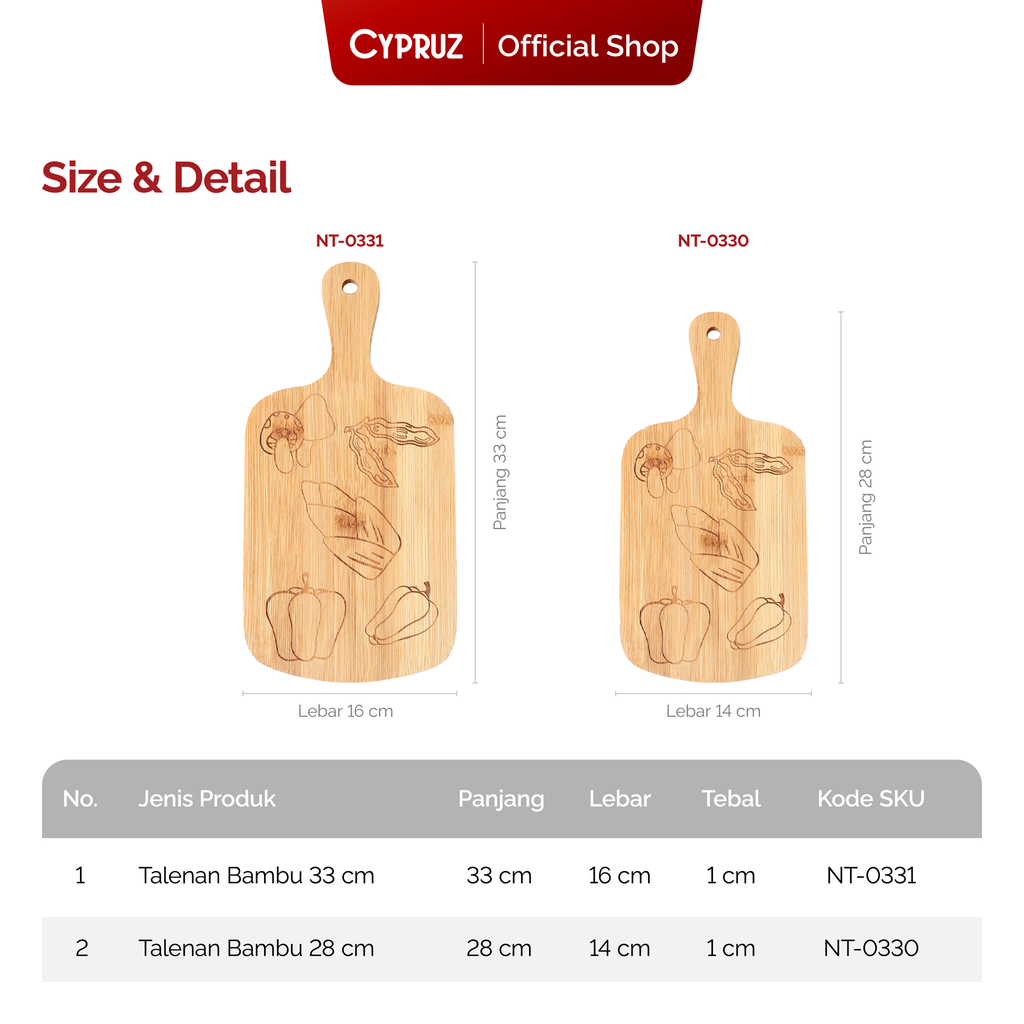 Cypruz Bamboo  Series Talenan Bermotif Gagang