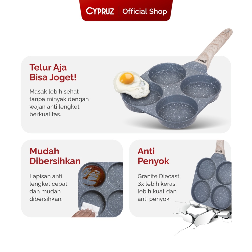 Cypruz Grey Diecast Egg Frypan