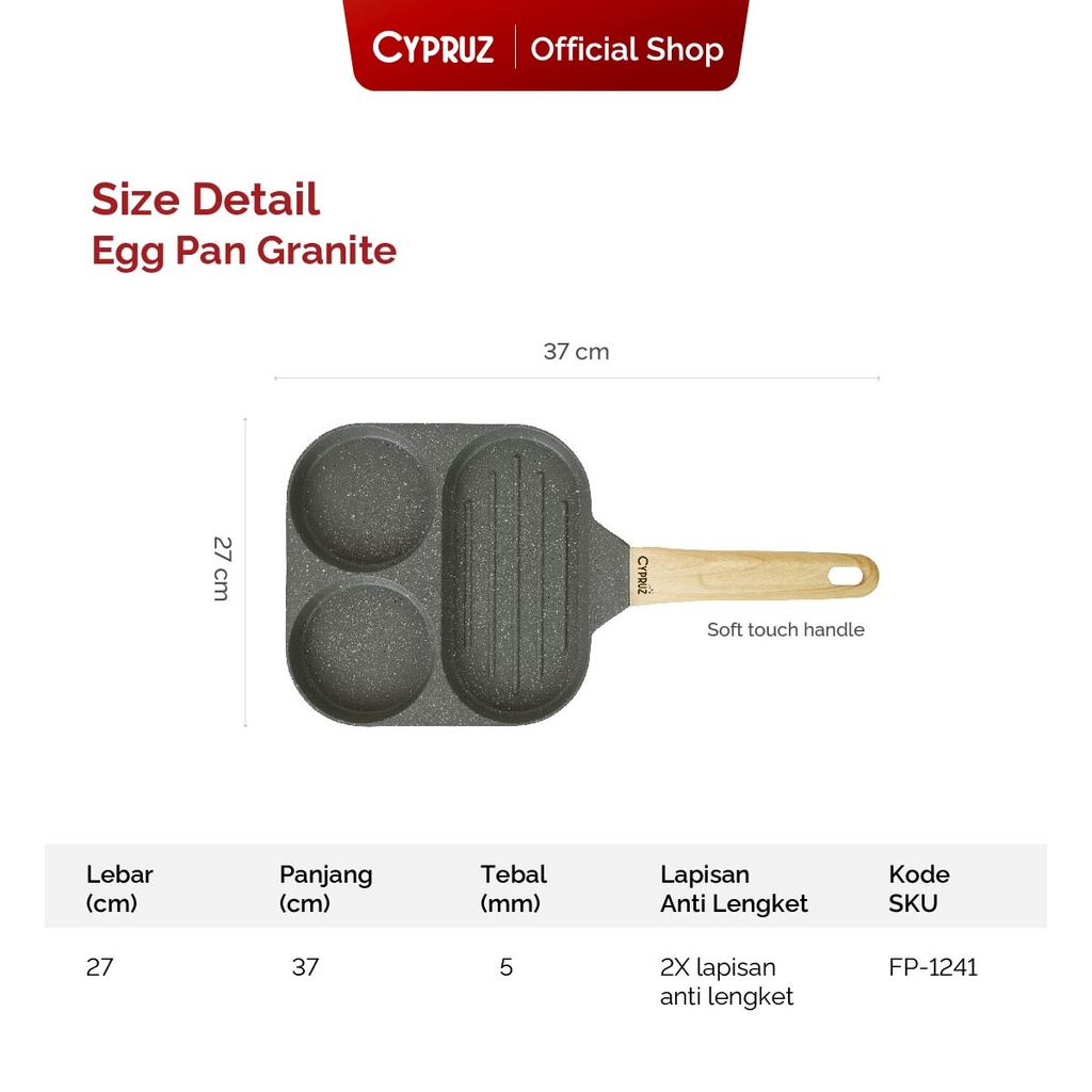 Cypruz Grey Diecast Egg Frypan