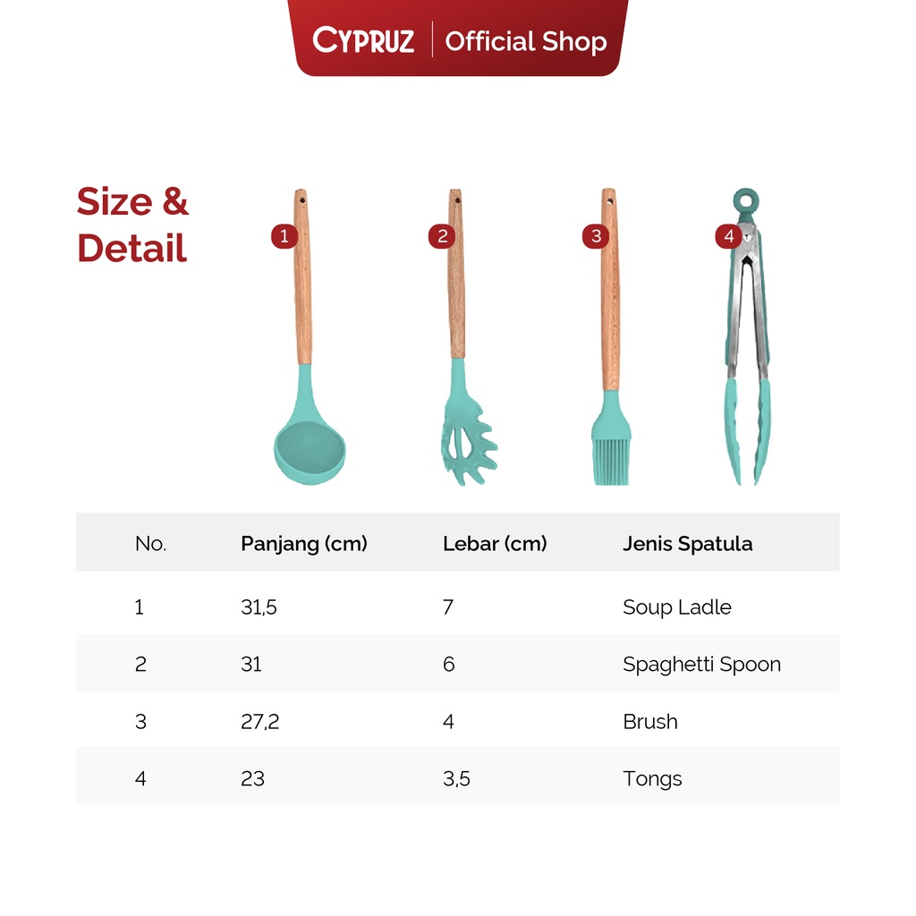 Cypruz Silicone Set 11 Pcs + Tempat