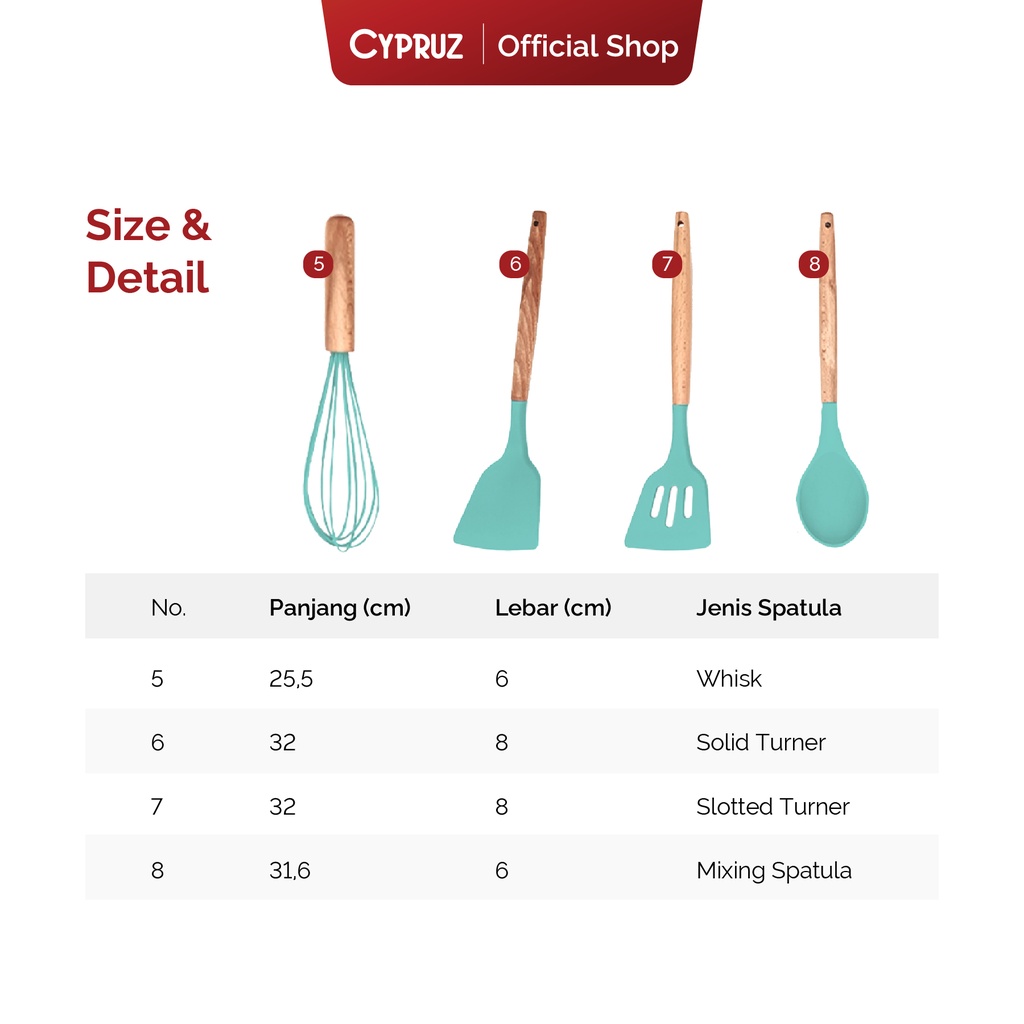 Cypruz Silicone Set 11 Pcs + Tempat