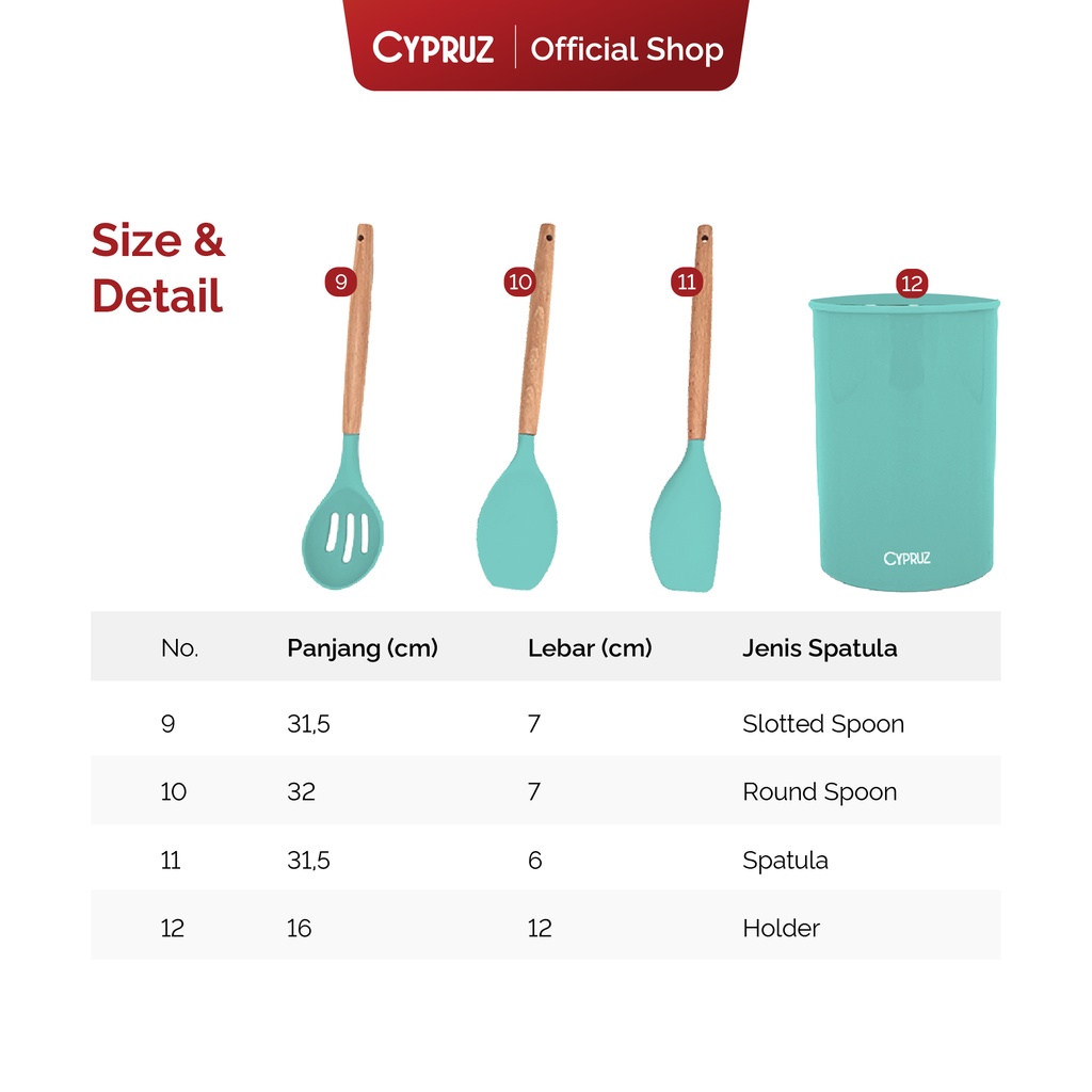 Cypruz Silicone Set 11 Pcs + Tempat