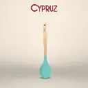 Cypruz Utensil Gagang Kayu Kepala Silicone Sendok Serving Bulat