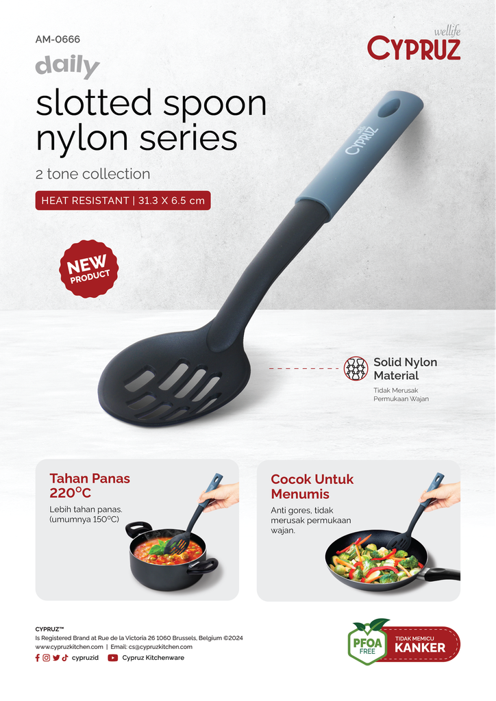 Cypruz Utensil Nylon Series: Slotted Spoon 31.3x6.5cm 96X1