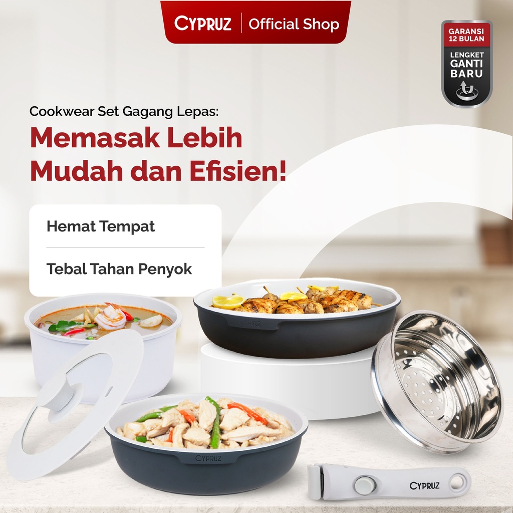 Cypruz Detachable Pan Set: 6in1 Pan 4X1 