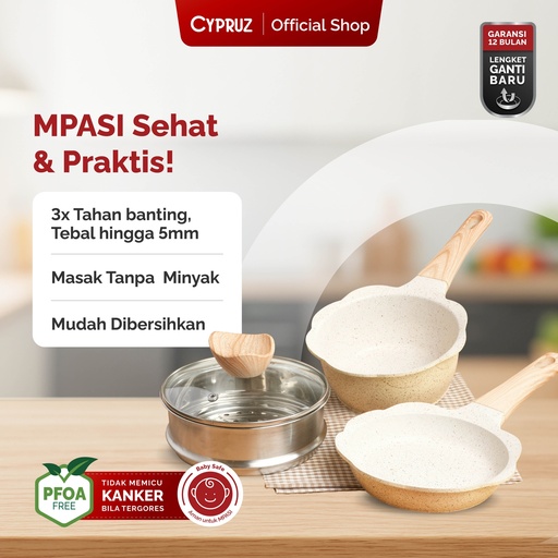 [PI-0975] Cypruz Baby Cream Pan Set:4pcs 12X1