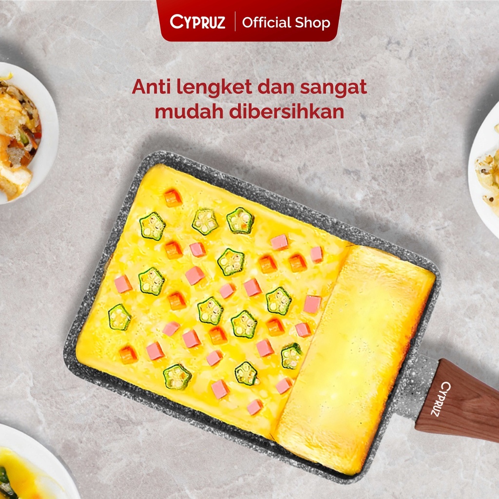 Cypruz Marble Series Gg.Coklat Kayu: OMELETTE Pan 13x18cm 10X1