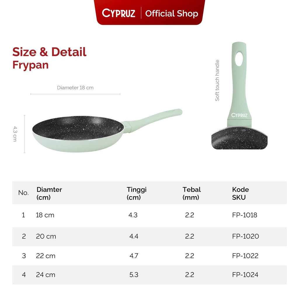 Cypruz Featherlight Series Fry Pan
