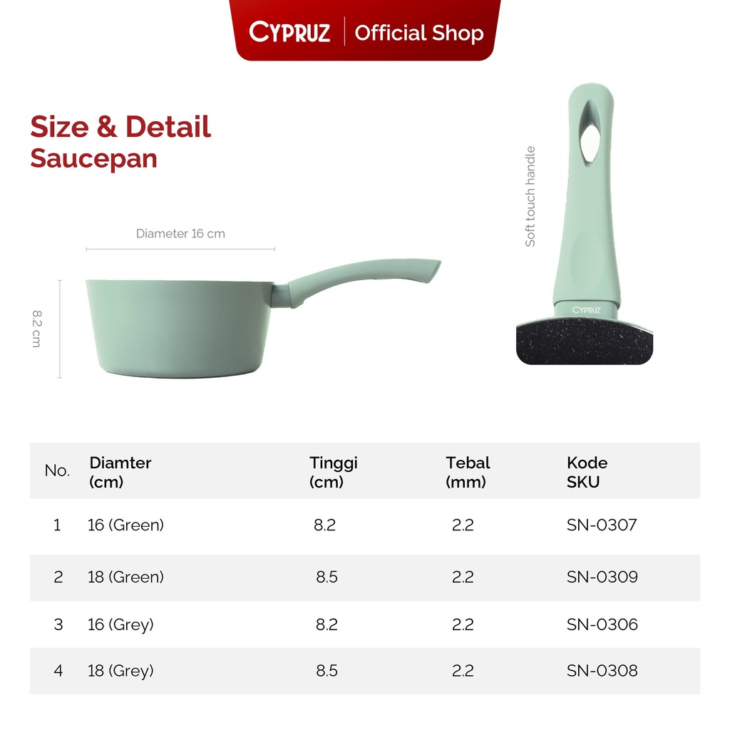 Cypruz Featherlight Series Sauce Pan