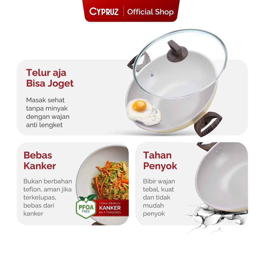 Cypruz Hercules Series Wok Pan